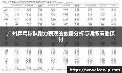 广州乒乓球队耐力表现的数据分析与训练策略探讨