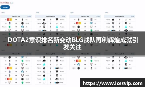 DOTA2意识排名新变动BLG战队再创辉煌成就引发关注